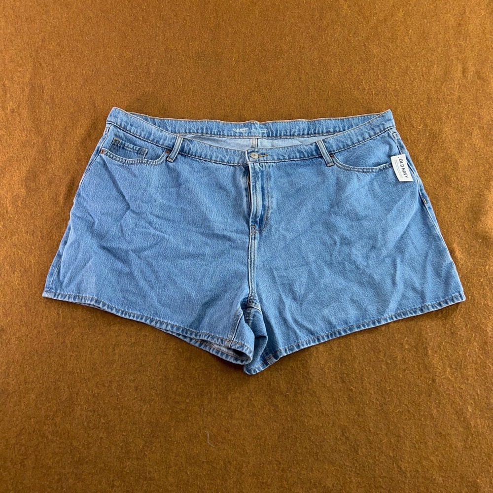 Old Navy Womens 22 Blue Light Wash Baggy Denim Jean Shorts NWT